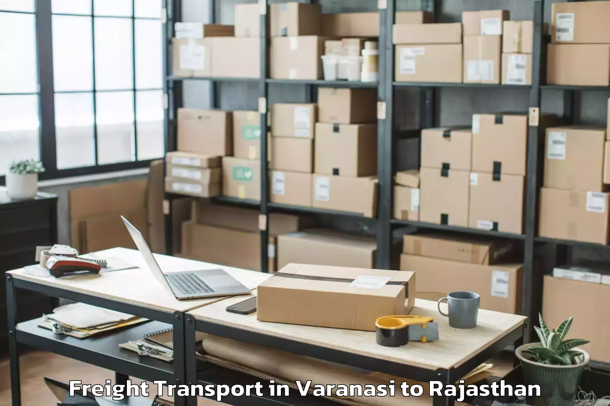 Professional Varanasi to Madhav University Pindwara Freight Transport